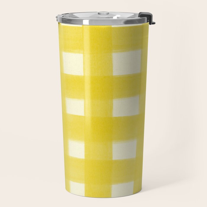 checks checks - yellow Travel Mug Gallery Image 2