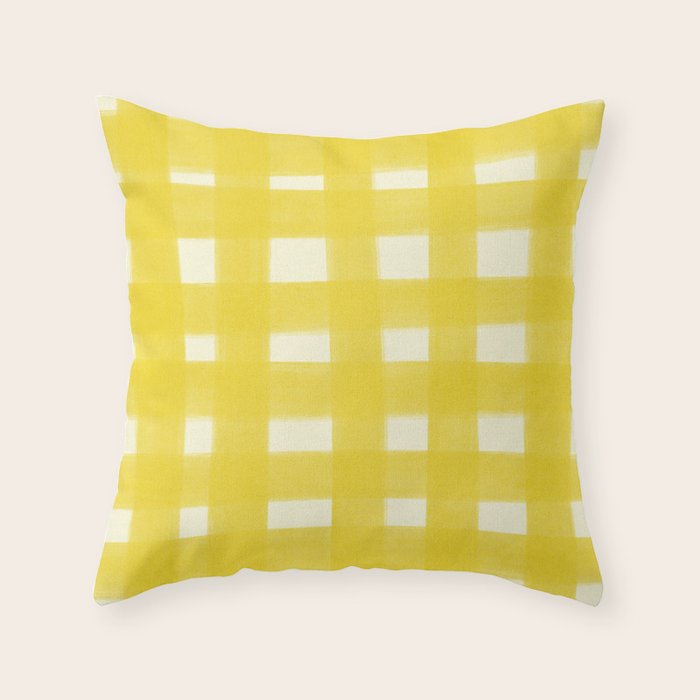 checks checks - yellow Throw Pillow Gallery Image 6