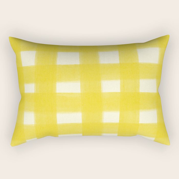 checks checks - yellow Rectangular Pillow Gallery Image 2