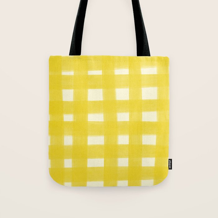 checks checks - yellow Tote Bag Gallery Image 1
