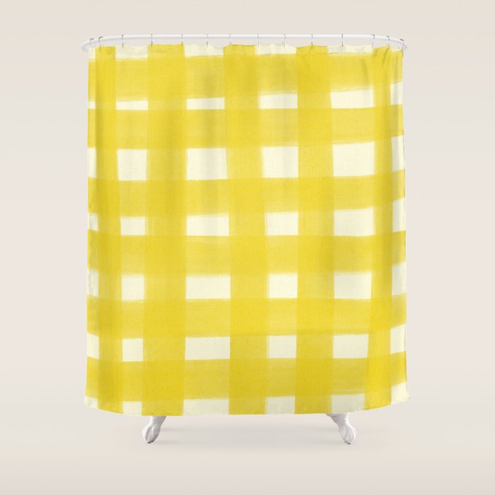 checks checks - yellow Shower Curtain Gallery Image 1