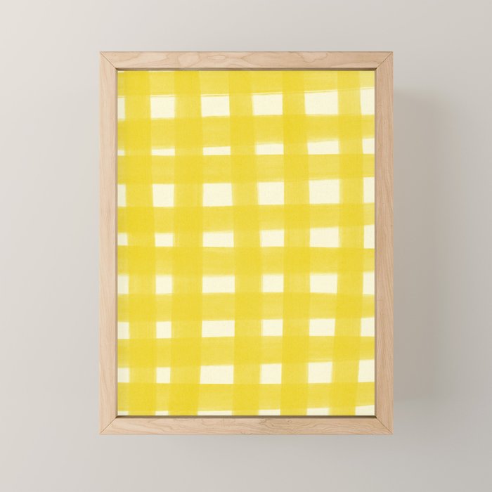 checks checks - yellow Mini Art Print Gallery Image 1
