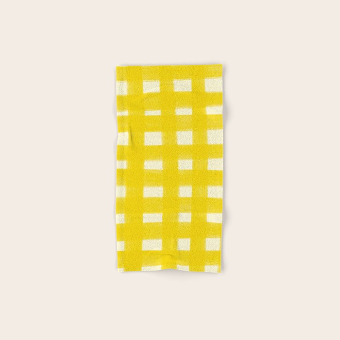 checks checks - yellow Bath Towel Gallery Image 1