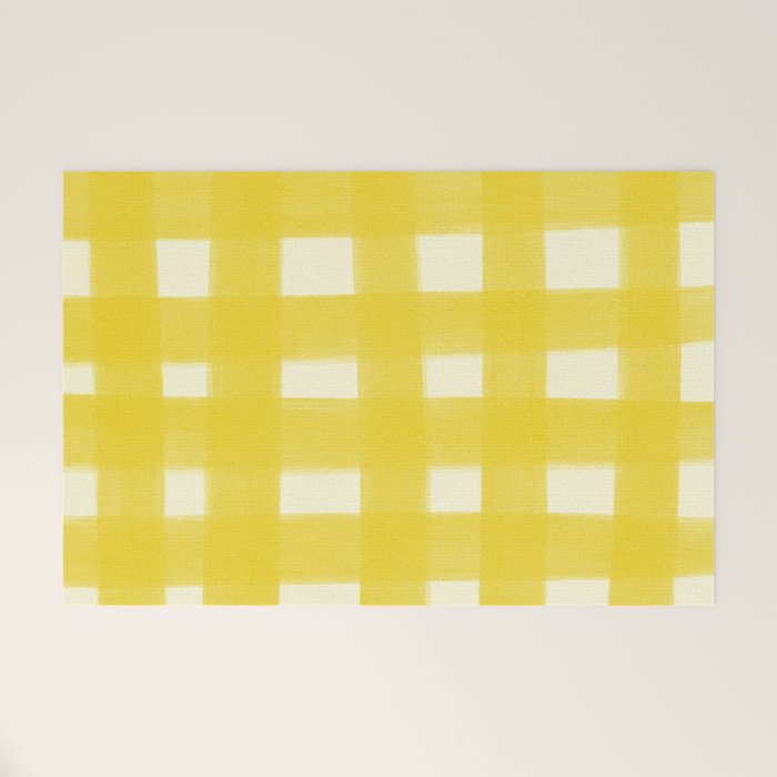 checks checks - yellow Welcome Mat Gallery Image 1