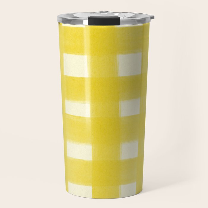 checks checks - yellow Travel Mug Gallery Image 1