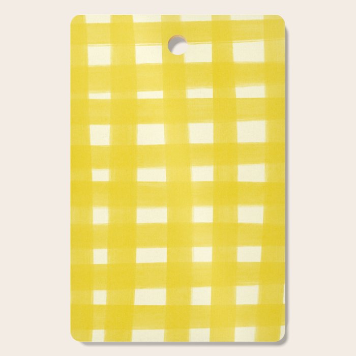 checks checks - yellow Cutting Board Gallery Image 1