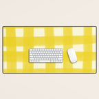 checks checks - yellow Desk Mat Gallery Image 1