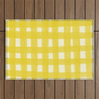 checks checks - yellow Outdoor Rug Gallery Image 1