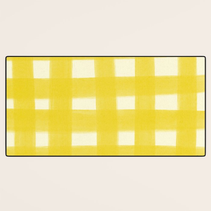 checks checks - yellow Desk Mat Gallery Image 3