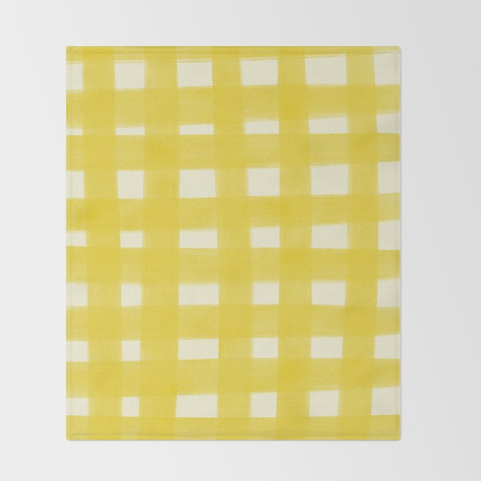checks checks - yellow Throw Blanket Gallery Image 2