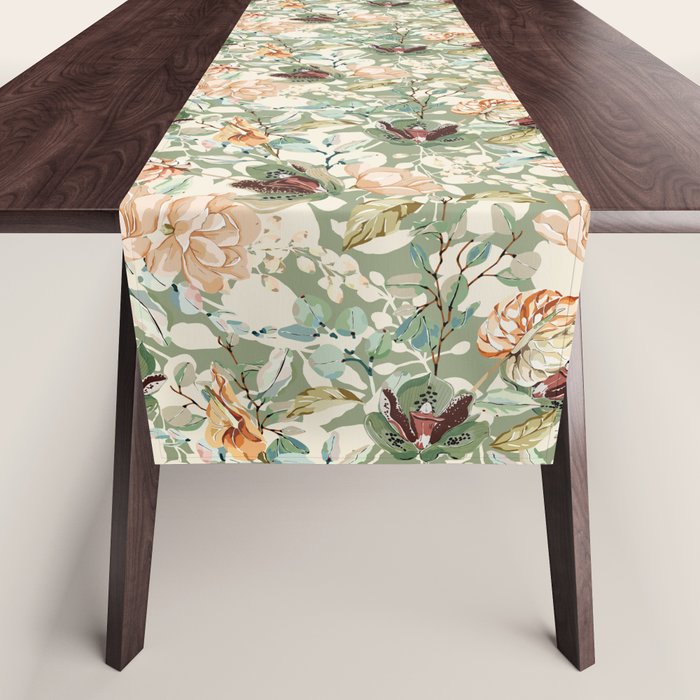 Lush colorful exotic garden B Table Runner Gallery Image 1