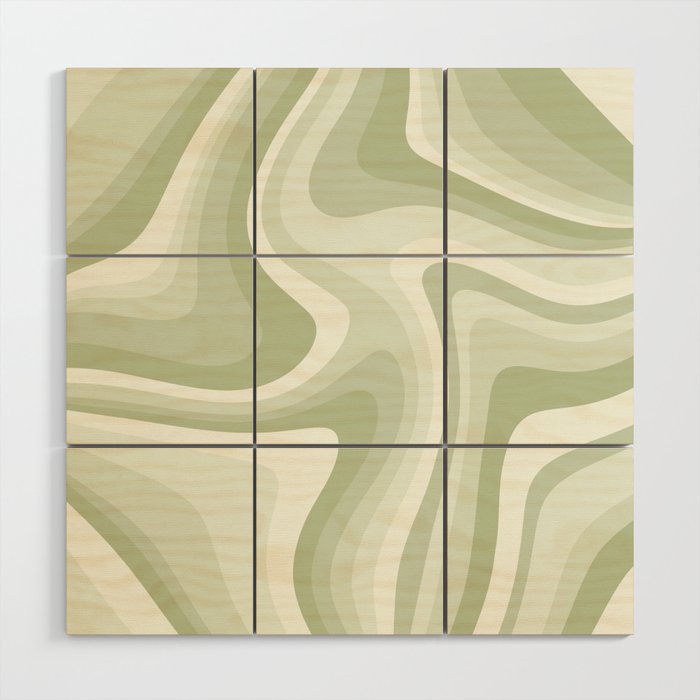 Abstract Wavy Stripes LXXVIII Wood Wall Art Gallery Image 1
