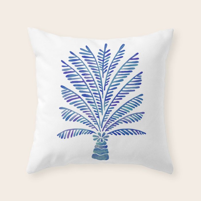 Palm Tree - Navy Palette Throw Pillow Gallery Image 6