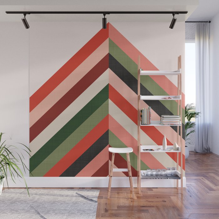 Chevron Christmas tree Wall Mural Gallery Image 1