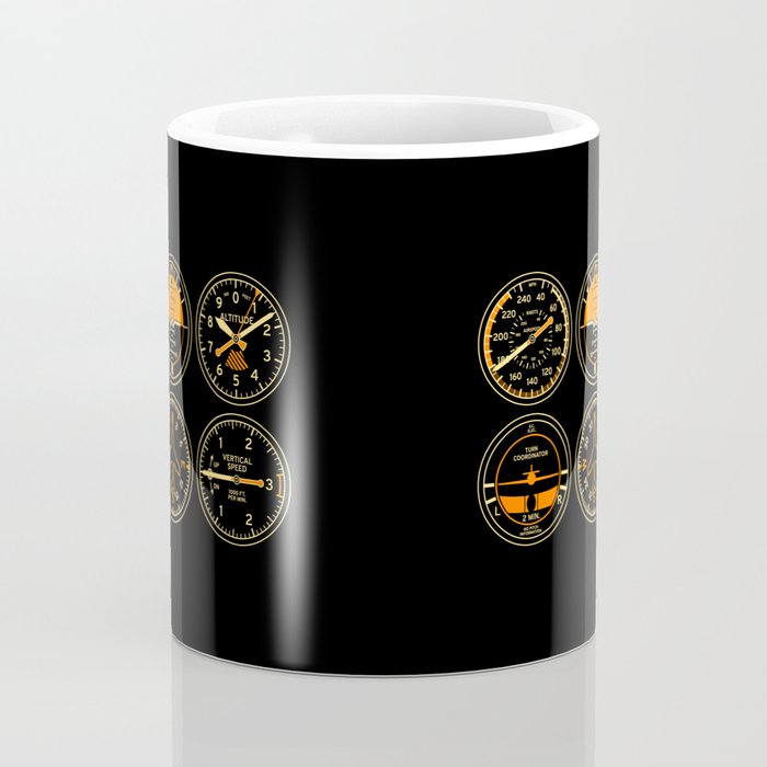 Aircraft Flight Instruments - 6 Pack Black Coffee Mug Gallery Image 4