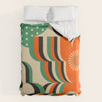 Happy Orange Green Geometric Garden Duvet Cover Gallery Image 6