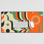 Happy Orange Green Geometric Garden Desk Mat Gallery Image 1
