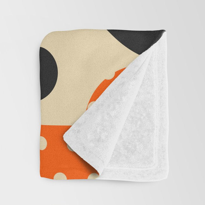 Happy Orange Green Geometric Garden Throw Blanket Gallery Image 3