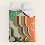 Happy Orange Green Geometric Garden Comforter Gallery Image 6