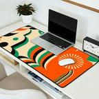 Happy Orange Green Geometric Garden Desk Mat Gallery Image 2