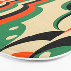 Happy Orange Green Geometric Garden Bath Mat Gallery Image 3