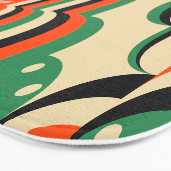 Happy Orange Green Geometric Garden Bath Mat Gallery Image 3
