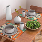 Happy Orange Green Geometric Garden Placemat Gallery Image 2