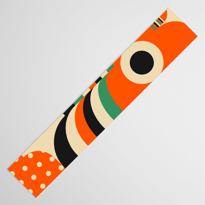 Happy Orange Green Geometric Garden Table Runner Gallery Image 3