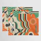 Happy Orange Green Geometric Garden Placemat Gallery Image 1