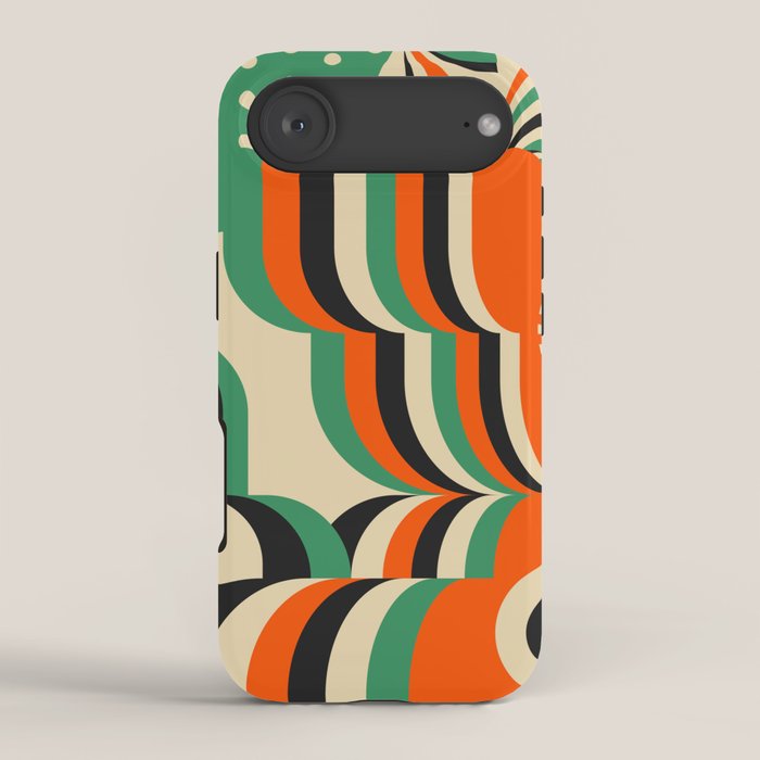 Happy Orange Green Geometric Garden iPhone Case Gallery Image 2