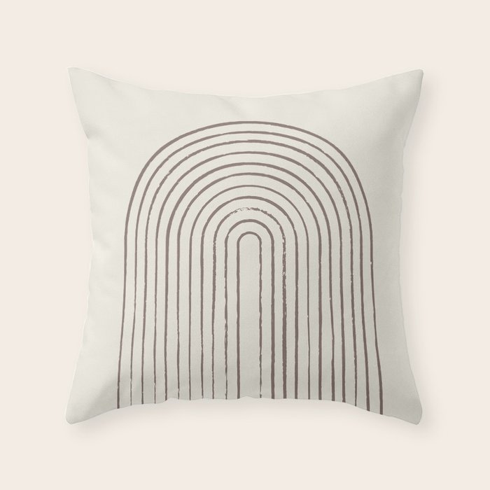 Arch Gray Pink Throw Pillow Gallery Image 1