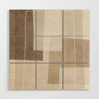 Neutral Minimalist Beige Tones Abstract Artwork Wood Wall Art Gallery Image 1