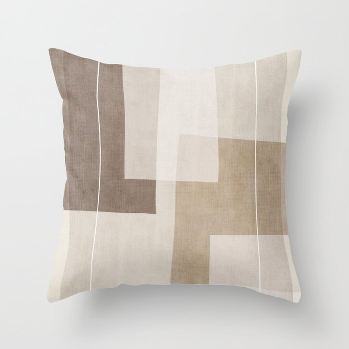 Neutral Minimalist Beige Tones Abstract Artwork Throw Pillow Gallery Image 6