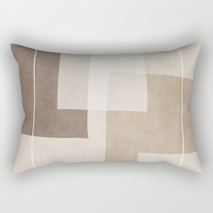Neutral Minimalist Beige Tones Abstract Artwork Rectangular Pillow Gallery Image 2