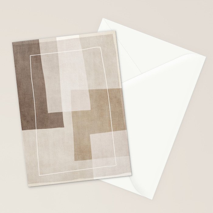 Neutral Minimalist Beige Tones Abstract Artwork Stationery Card Gallery Image 2