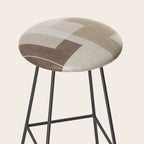 Neutral Minimalist Beige Tones Abstract Artwork Stool Gallery Image 2