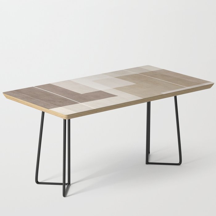 Neutral Minimalist Beige Tones Abstract Artwork Coffee Table Gallery Image 1