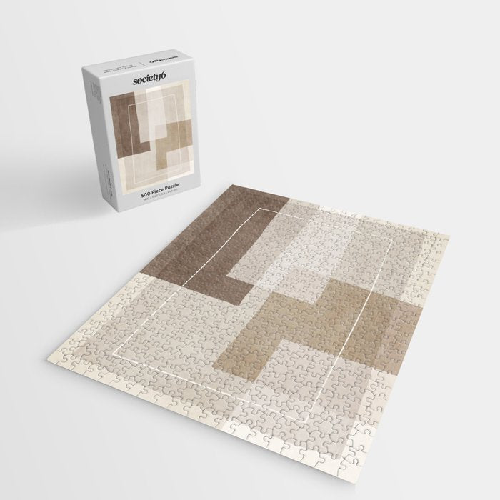 Neutral Minimalist Beige Tones Abstract Artwork Jigsaw Puzzle Gallery Image 2