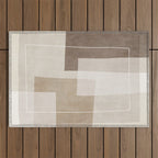 Neutral Minimalist Beige Tones Abstract Artwork Outdoor Rug Gallery Image 1