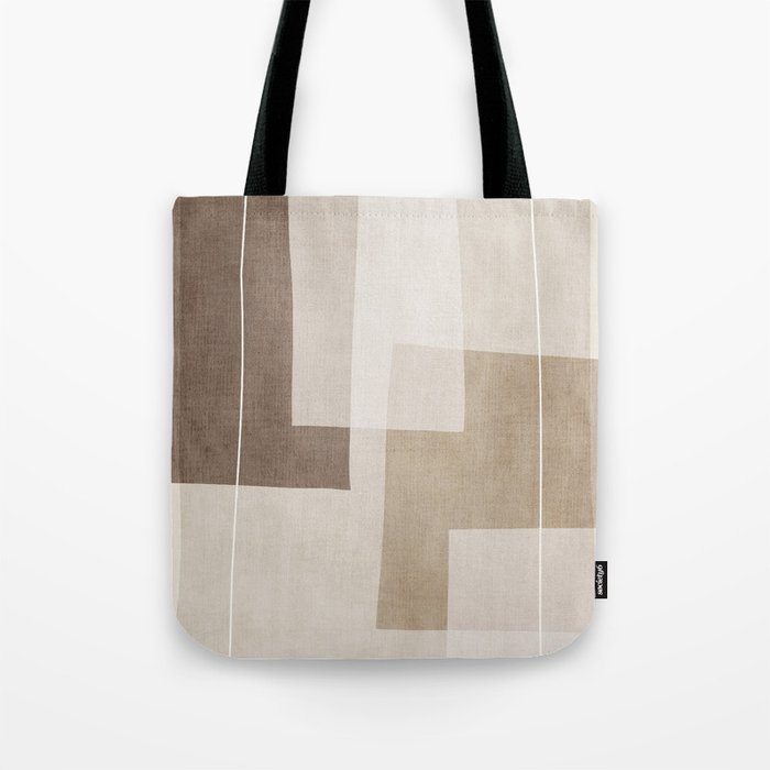 Neutral Minimalist Beige Tones Abstract Artwork Tote Bag Gallery Image 1
