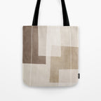 Neutral Minimalist Beige Tones Abstract Artwork Tote Bag Gallery Image 1