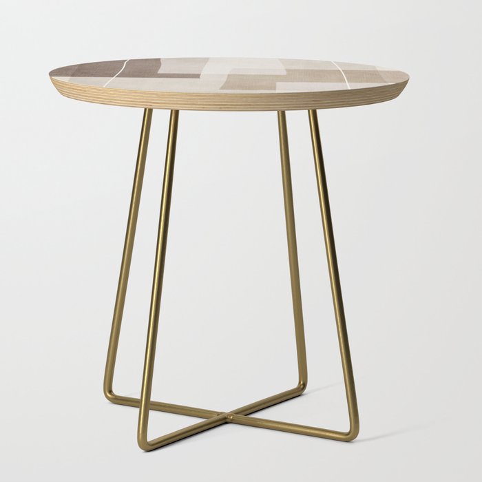 Neutral Minimalist Beige Tones Abstract Artwork Side Table Gallery Image 1