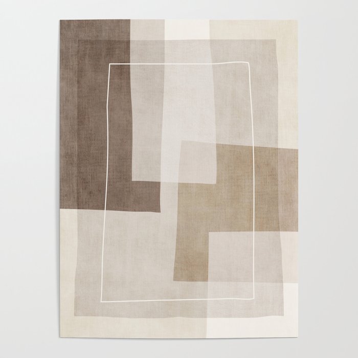 Neutral Minimalist Beige Tones Abstract Artwork Poster Gallery Image 4