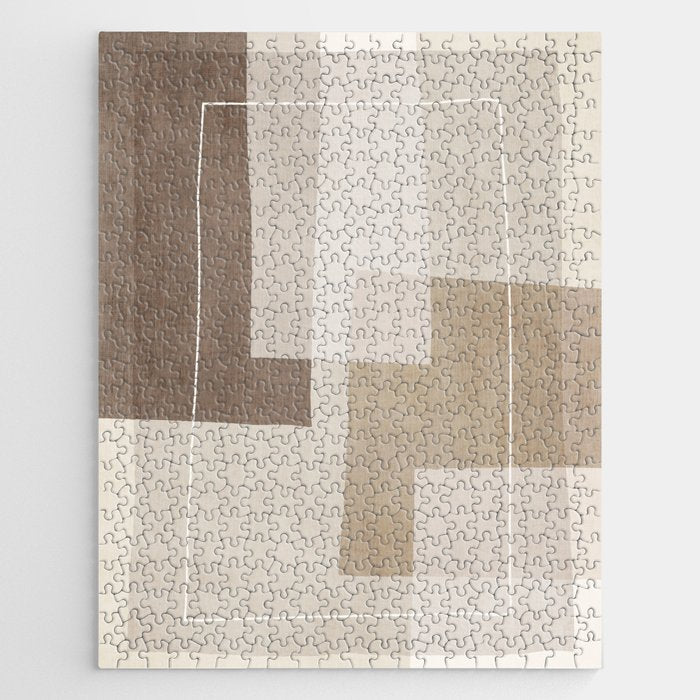 Neutral Minimalist Beige Tones Abstract Artwork Jigsaw Puzzle Gallery Image 1