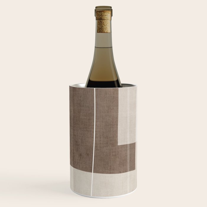 Neutral Minimalist Beige Tones Abstract Artwork Wine Chiller Gallery Image 2