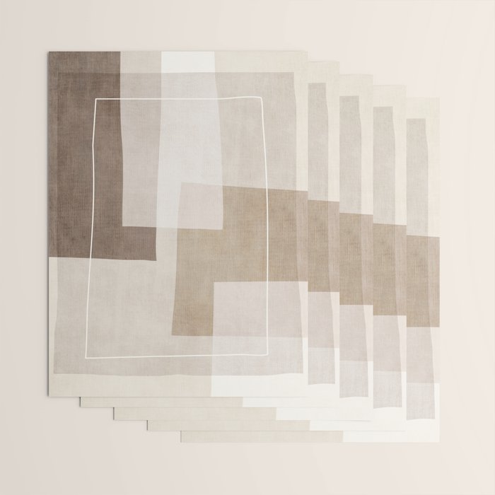 Neutral Minimalist Beige Tones Abstract Artwork Wrapping Paper Gallery Image 3