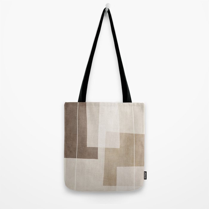 Neutral Minimalist Beige Tones Abstract Artwork Tote Bag Gallery Image 2