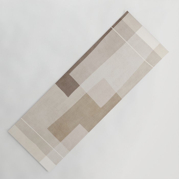 Neutral Minimalist Beige Tones Abstract Artwork Yoga Mat Gallery Image 1