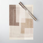 Neutral Minimalist Beige Tones Abstract Artwork Wrapping Paper Gallery Image 1
