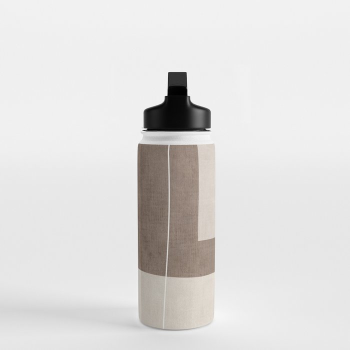 Neutral Minimalist Beige Tones Abstract Artwork Water Bottle Gallery Image 3